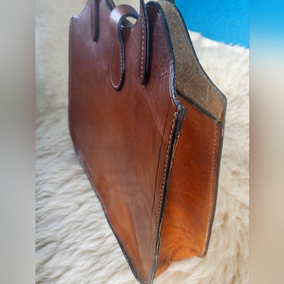 Preloved Vintage Genuine Italian Leather Tote - Picture 7 of 8